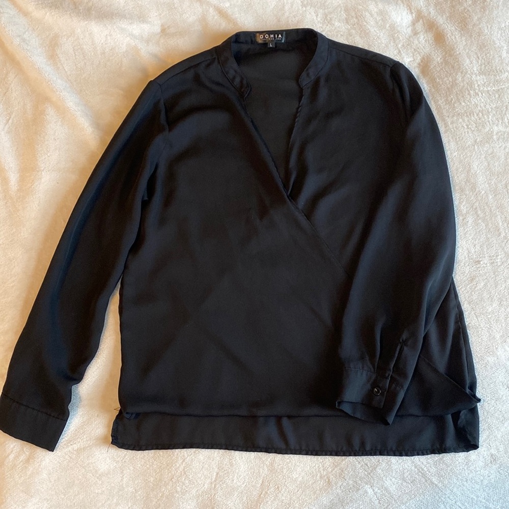 Slightly sheer black long sleeve